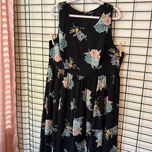 Torrid dress, 20, black and floral